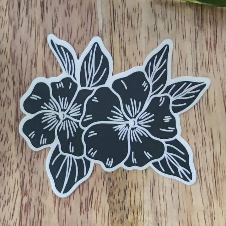 Pegatina de flores blancas y negras para venta al por mayor de The Botanical Girl