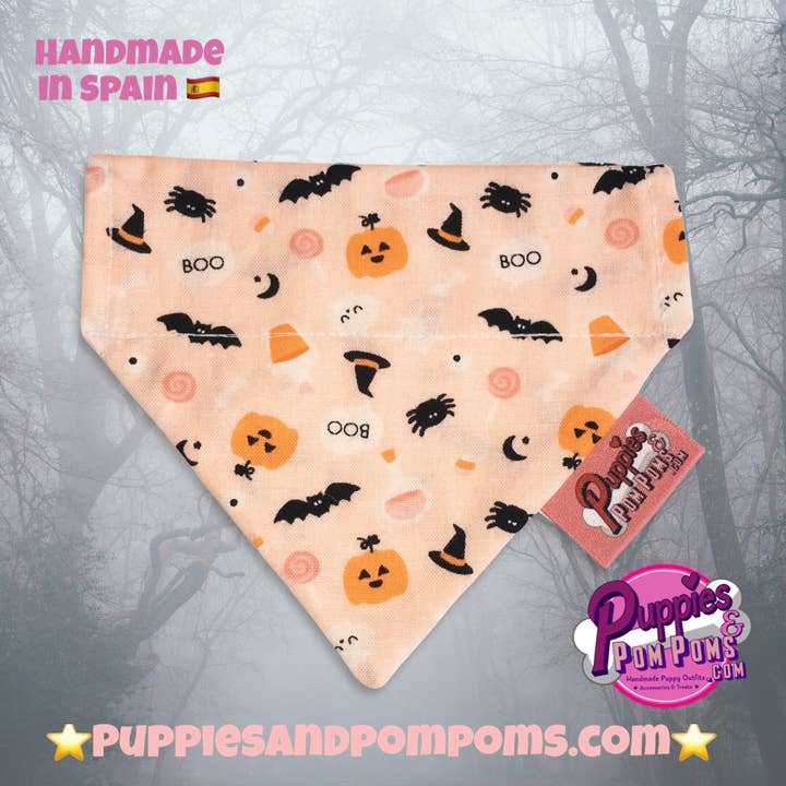 Puppies & Pom Poms - Wholesale Pet Bandana - Dog - Boo! Halloween Pumpkin & Creepy Critters Dog Bandana5