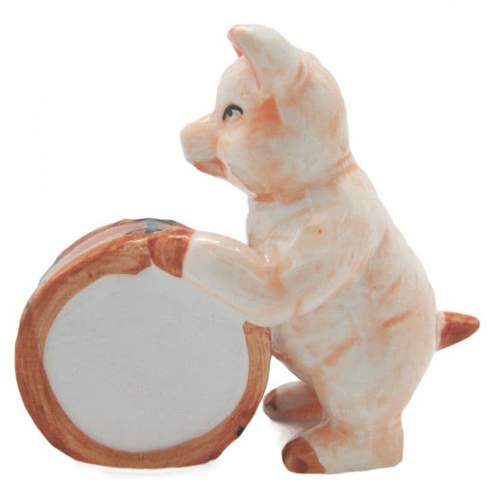Miniature Musical Pig With Drum for wholesale by European Heritage Gifts