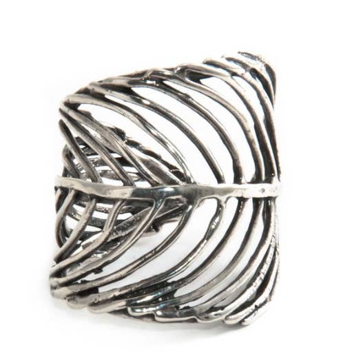 Wide Feather Ring for wholesale by Jivita