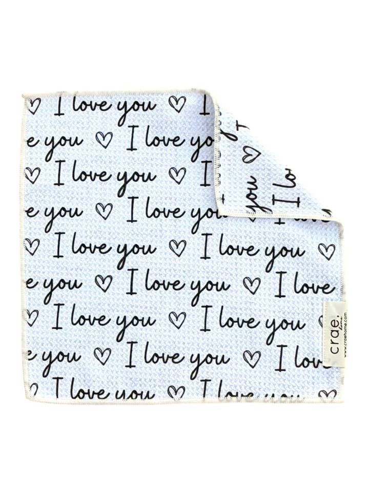 i love you: Double-Sided Washcloth for wholesale by Crae.Home