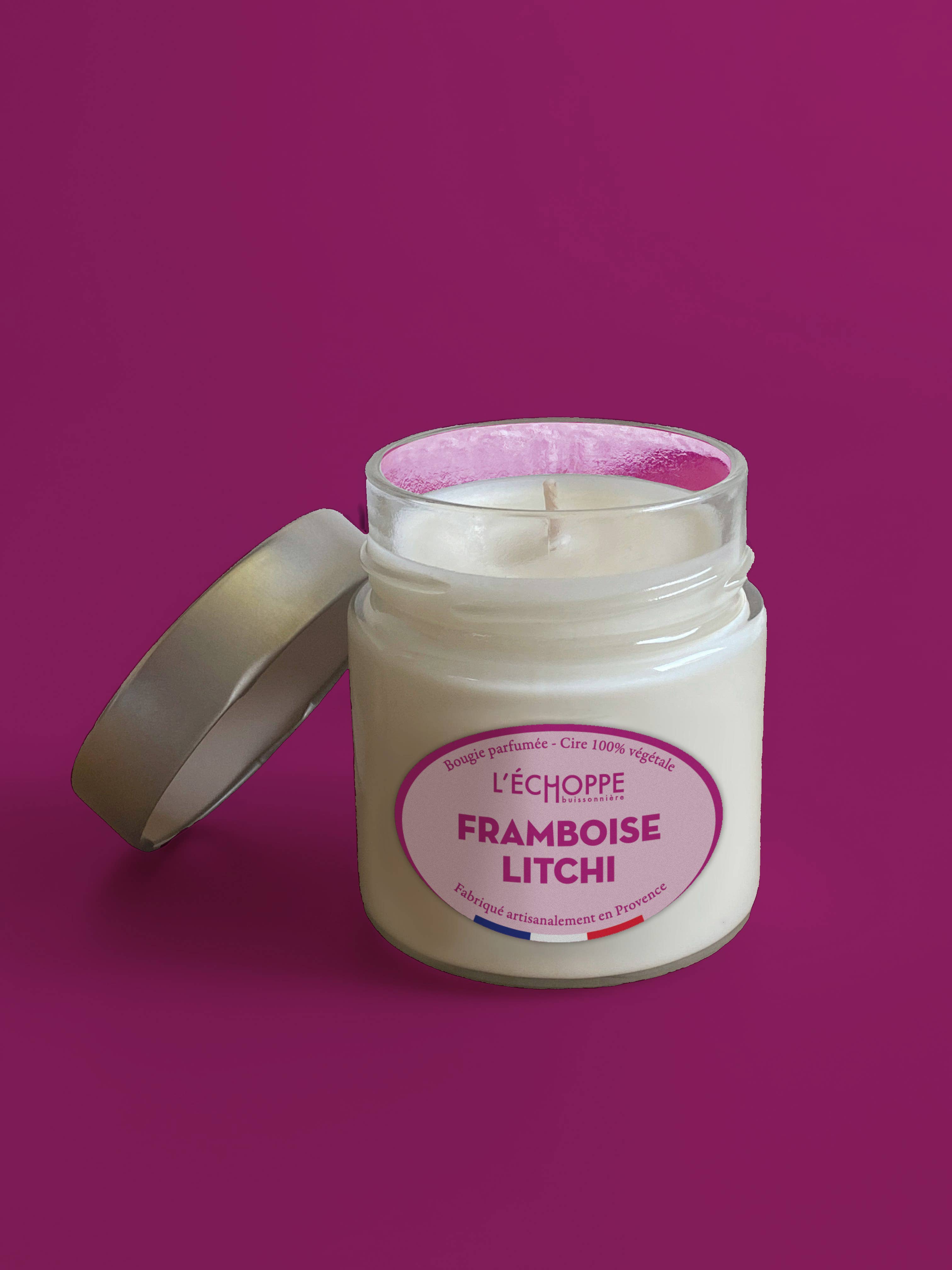 L'Échoppe Buissonnière - Wholesale Jar/Filled Candle - Raspberry Lychee - Scented Candle 180g2