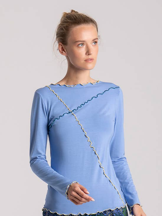 HEPSYLONE LONG SLEEVE BAMBOO BLOUSE for wholesale by Euterpe Clothing