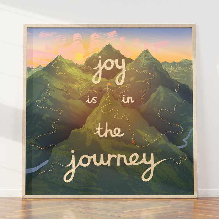 Lucy Scott Illustration - Wholesale Art Print - Joy is in the Journey Print, Self Care Illustrated Wall Art0