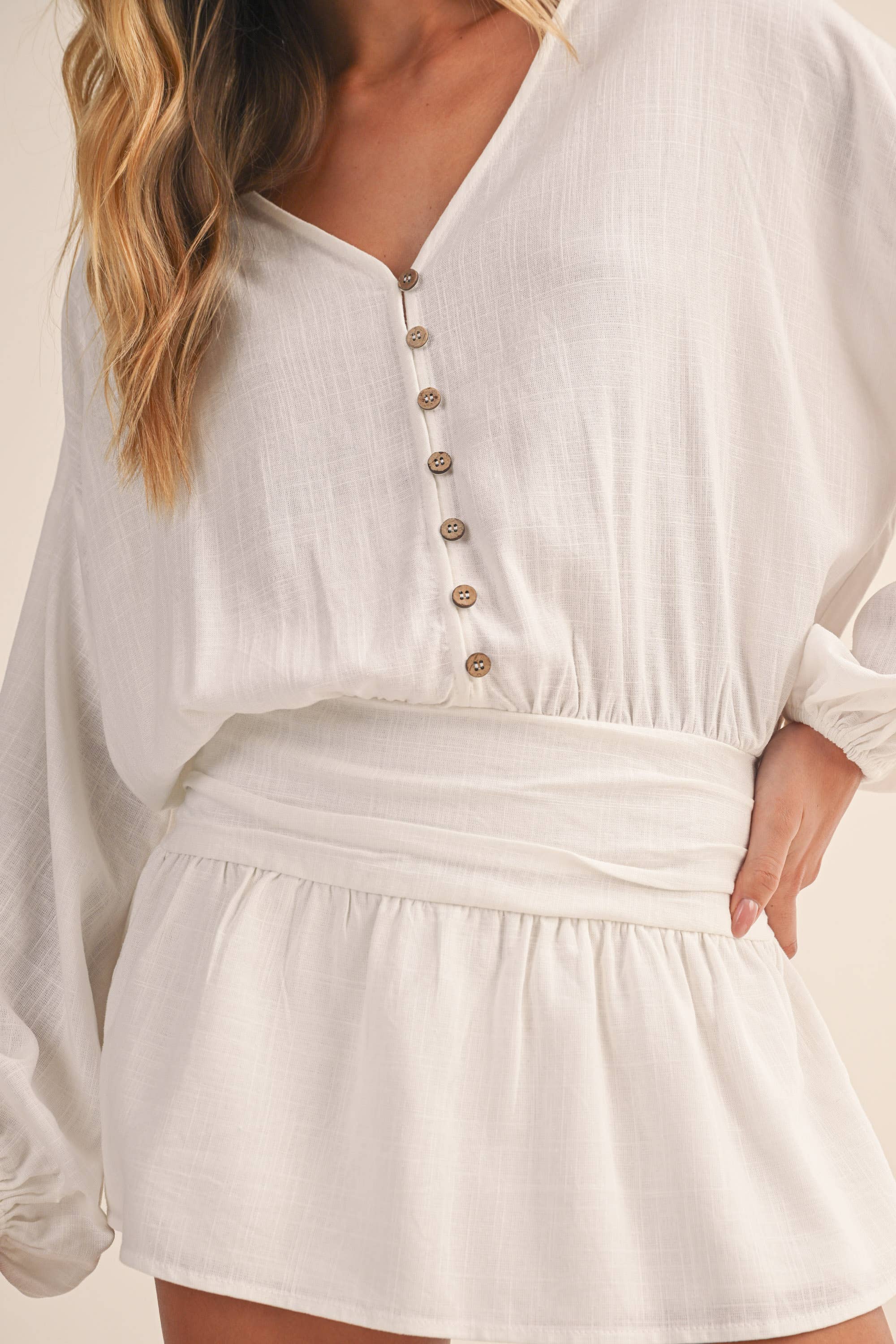 Klesis - Wholesale Romper - Women's - IR2396 LINEN LONGSLEEVES ROMPER21