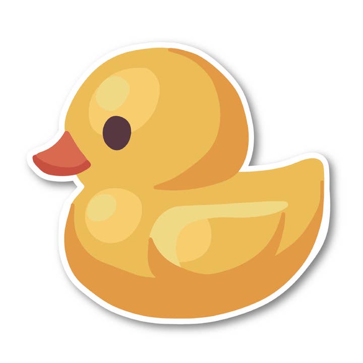 Autocollant Ducky en vinyle dessiné à la main pour la vente par Mads Mueller Design Co