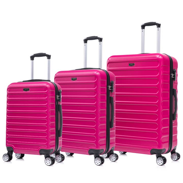 TUCCI Italy CARRAVIA 3PC Hardside Luggage Set (20"/24"/28") for wholesale by Titanio Travel Goods Group