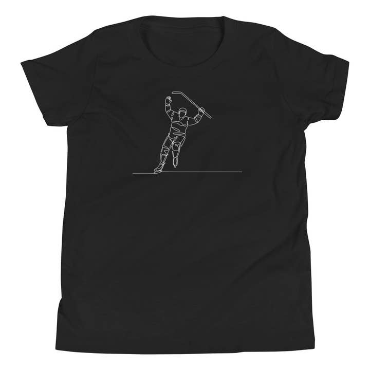 Fine Line Hockey Player T-shirt til unge for engroshandel hos Celly Threads Hockey