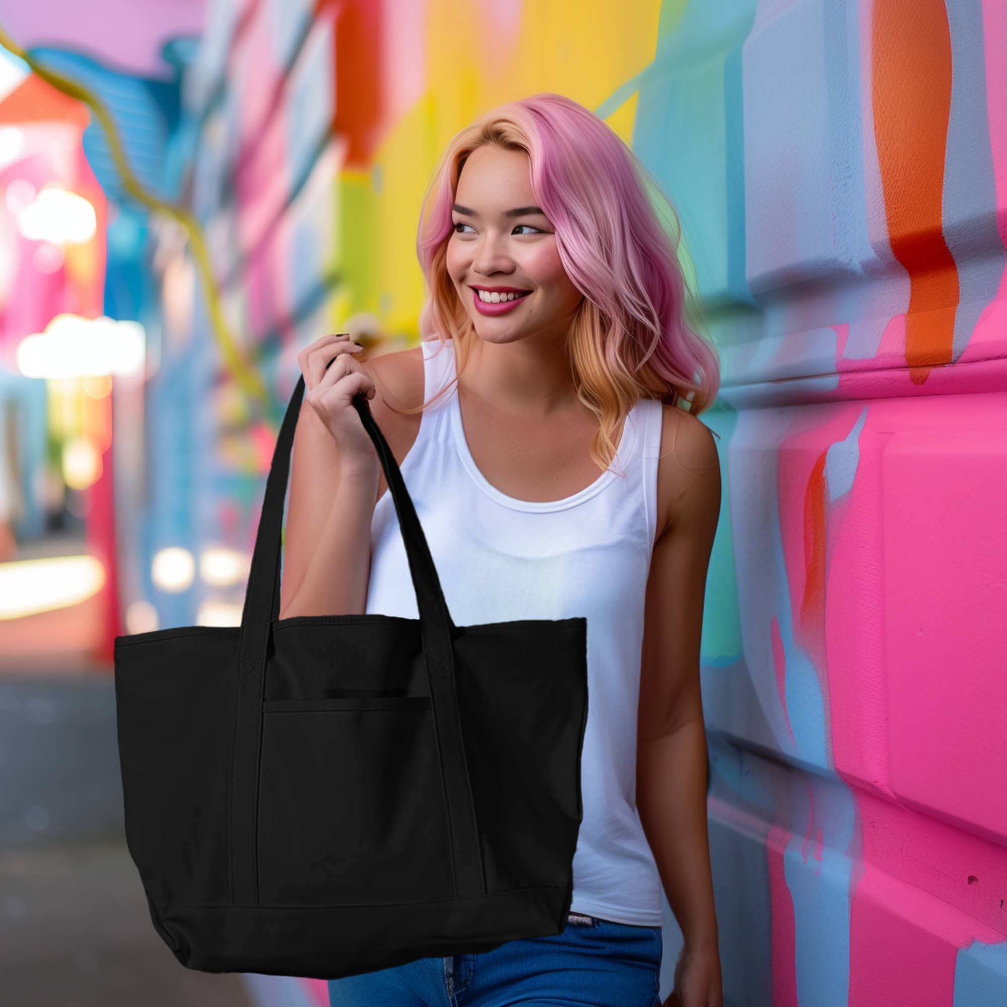 Dalix – Großhandel Tragetasche – Damen – Dalix 23" Deluxe 24 oz. Baumwoll-Canvas-Tragetasche mit Reißverschluss13