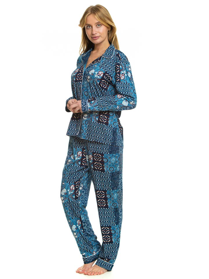 Wisteria Nadi Wisteria- Printed Long Sleeve Pajama Set for wholesale on Faire2