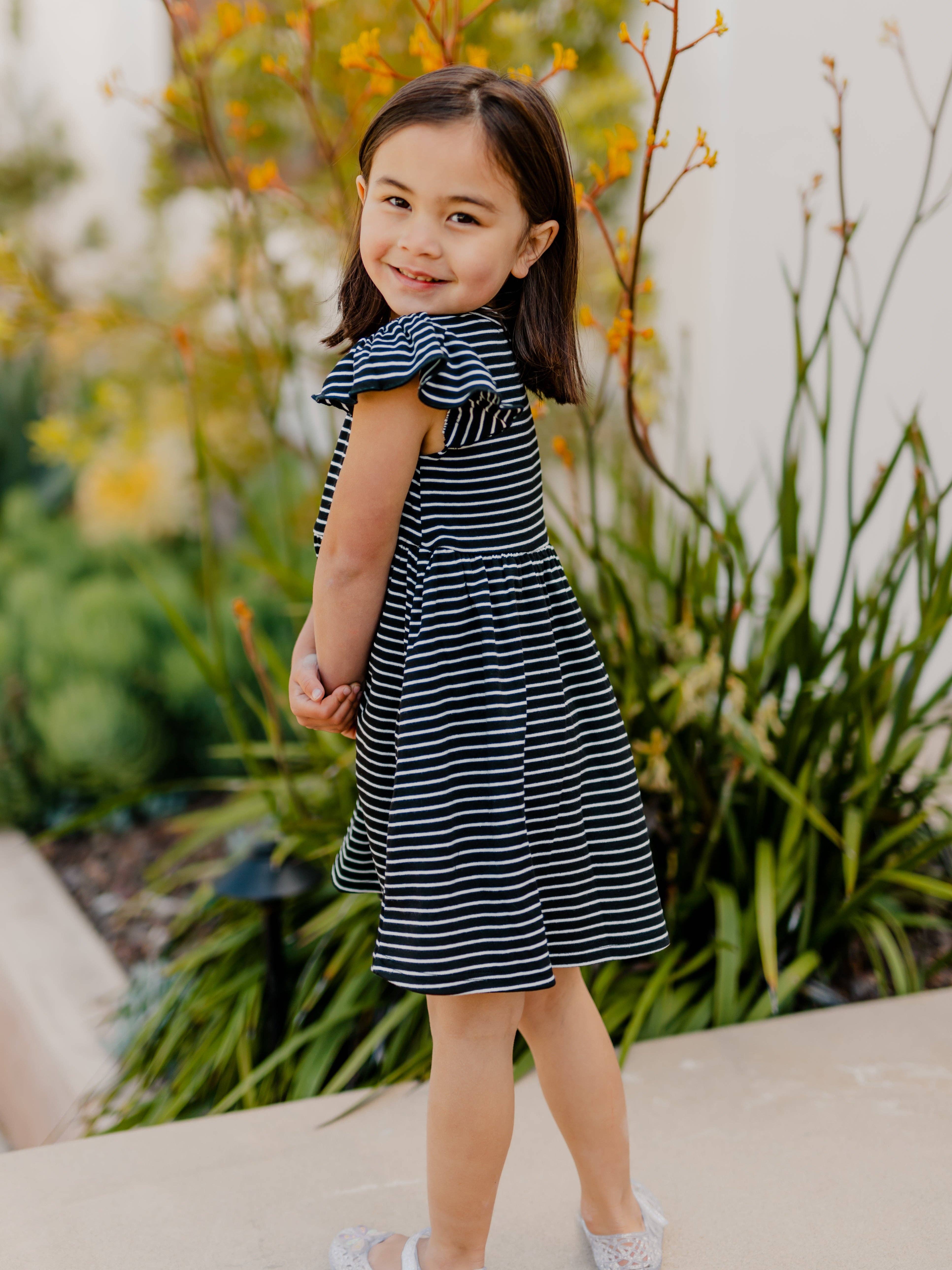 Tickled Teal - Wholesale Dress - Kids - Ruffle Sleeve Little Girls Dress21