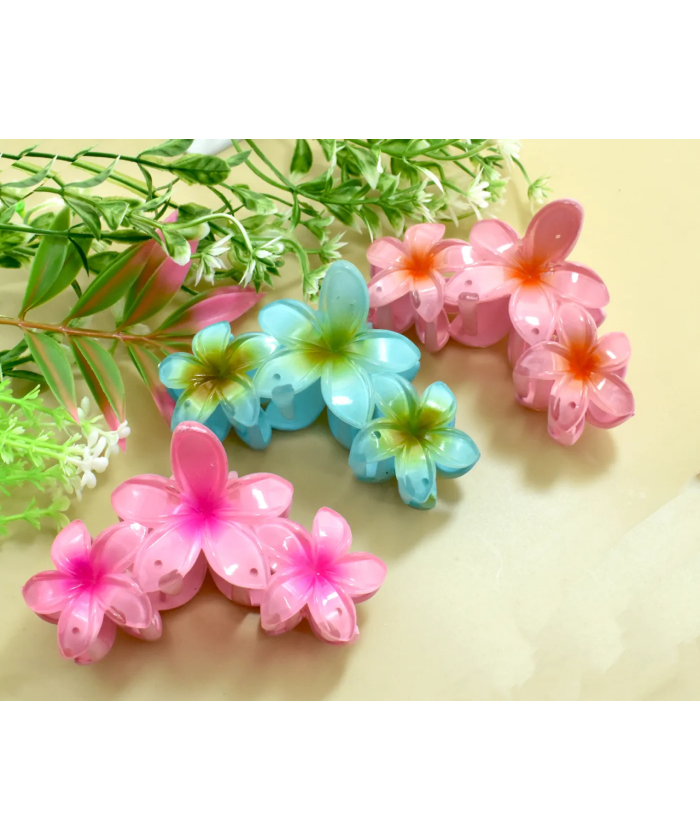 DK Hawaii - Wholesale Hair Clip - Women's - Triple Plumeria Flower Hair Clip1