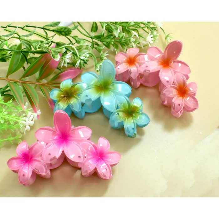 DK Hawaii - Wholesale Hair Clip - Women's - Triple Plumeria Flower Hair Clip1