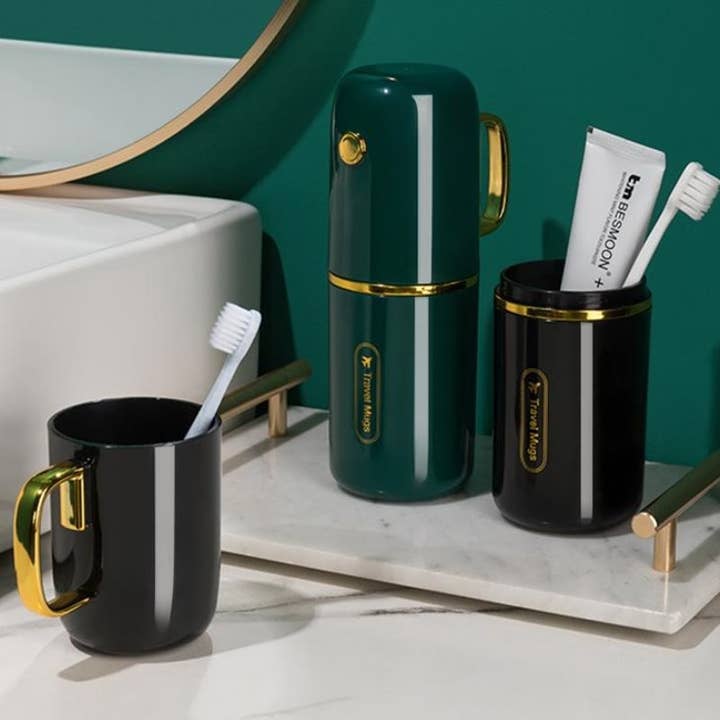 VIGOR - Wholesale Toothbrush Holder - Luxury Travel Gift Set Holder with Mouthwash Cup Toothbrush