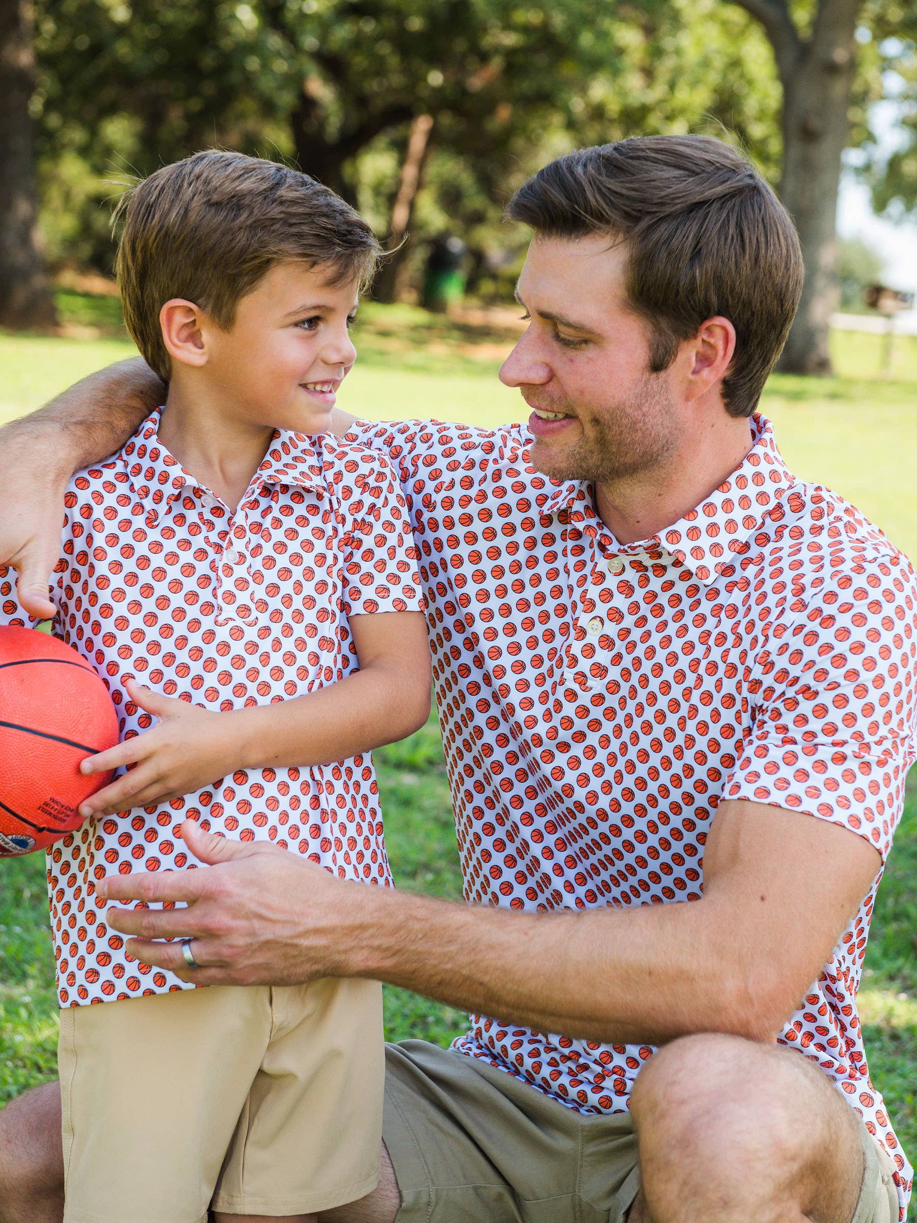 Orange Boys Basketball Madness Knit Short Sleeve Performance Polo for wholesale on Faire5