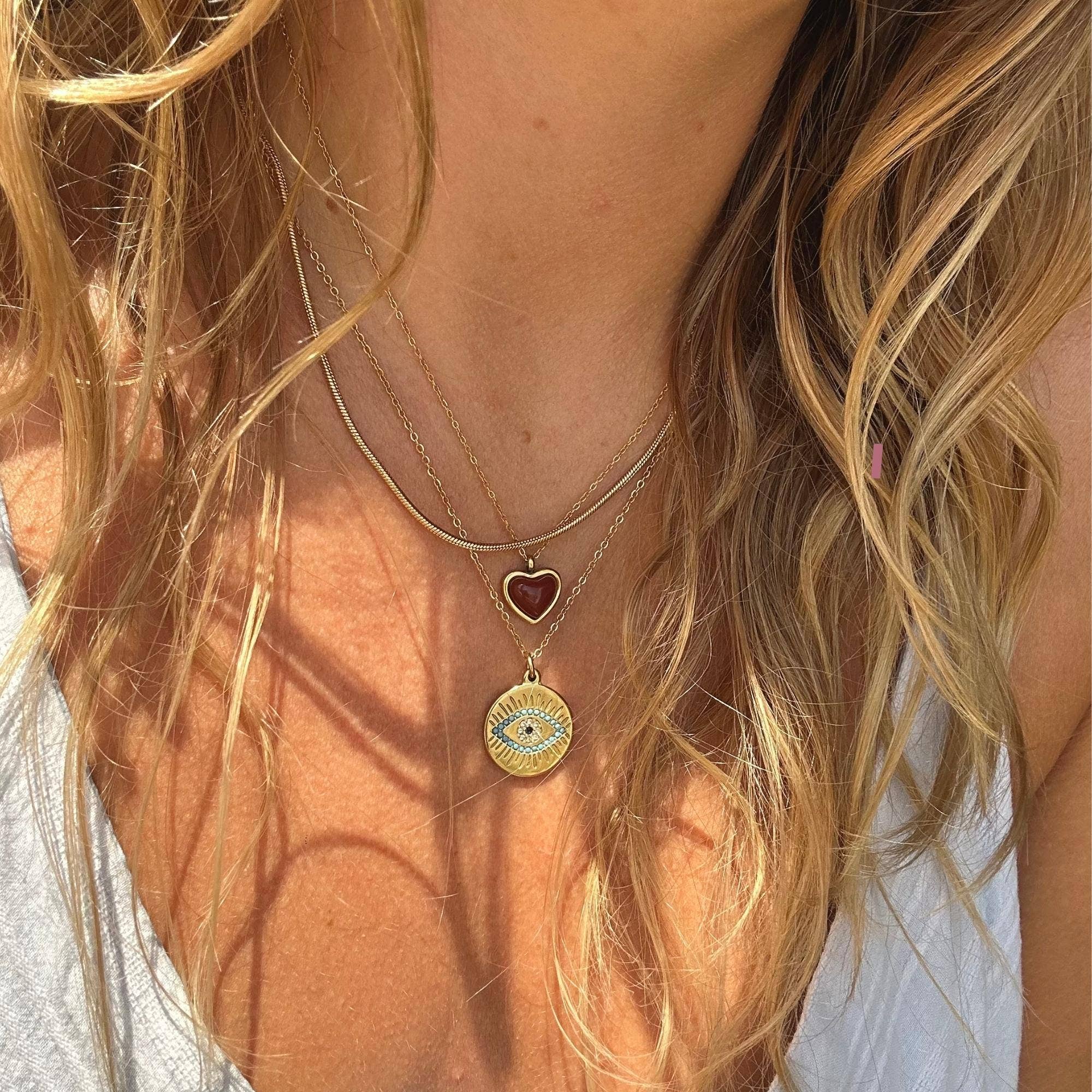 LilAryenne | Jewelry & Suncatchers - Wholesale Pendant/Charm Necklace - Carnelian Heart Necklace - Stainless Steel Crystal Gift Jewelry7