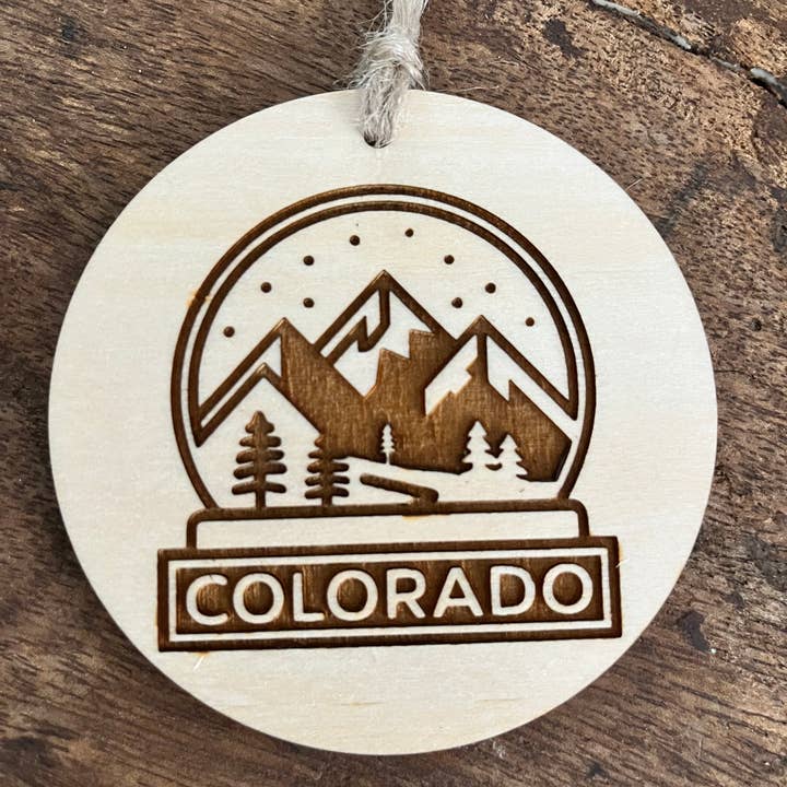 Ornamento de globo de neve do Colorado por atacado de Jolly Good Designs