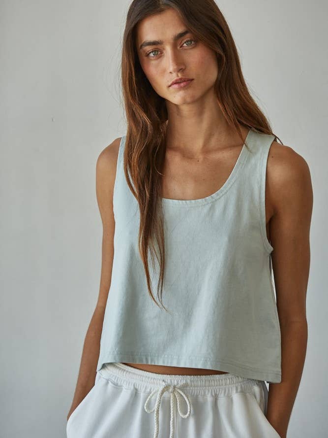 By Together - Wholesale Tank Top - Women's - L8751 | Knit Cotton Scoop Neck Sleeveless Tank Top