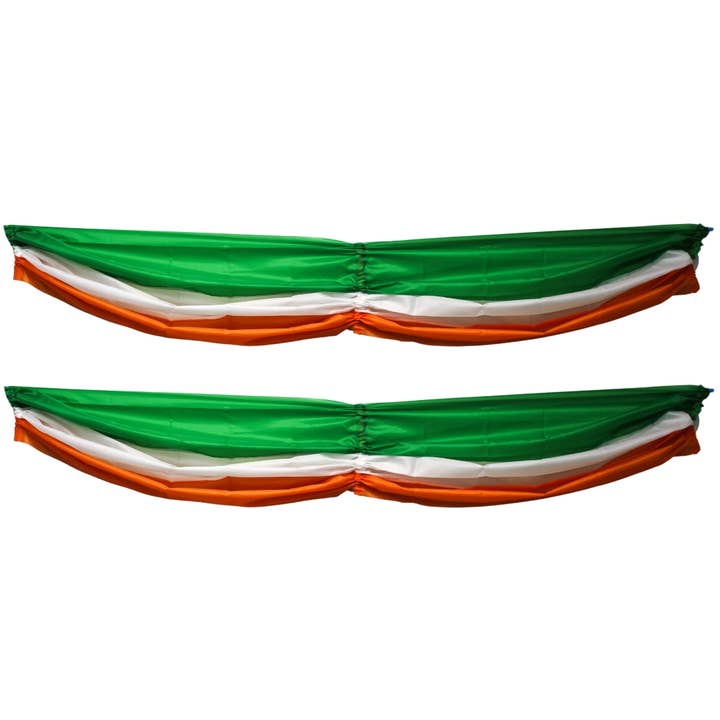 Green, White and Orange Bunting - 5' x 10" (Each) for wholesale by Plush Appeal LLC