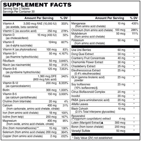 Premium Pro Nutraceuticals - Vente Supplément oral/vitamine - Multivitamines Femme Active 90 Comprimés1