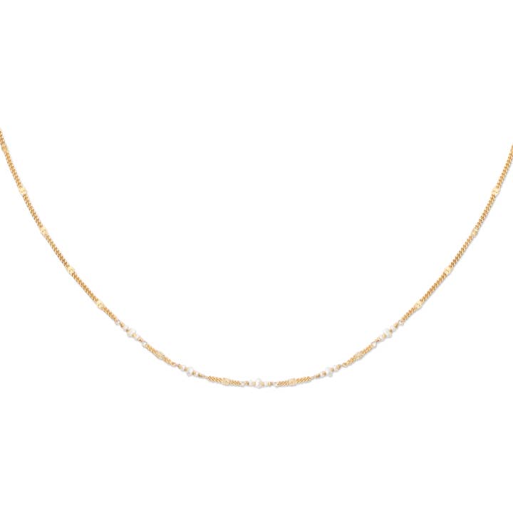 Collier MIRA perle Keshi en or rempli 14K pour la vente par Kate Winternitz Jewelry