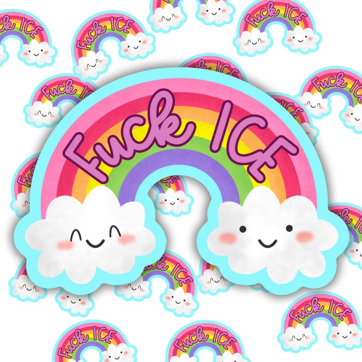 Autocollant Vinyle Arc-en-ciel Fck ICE pour la vente par Sprinkles Studios