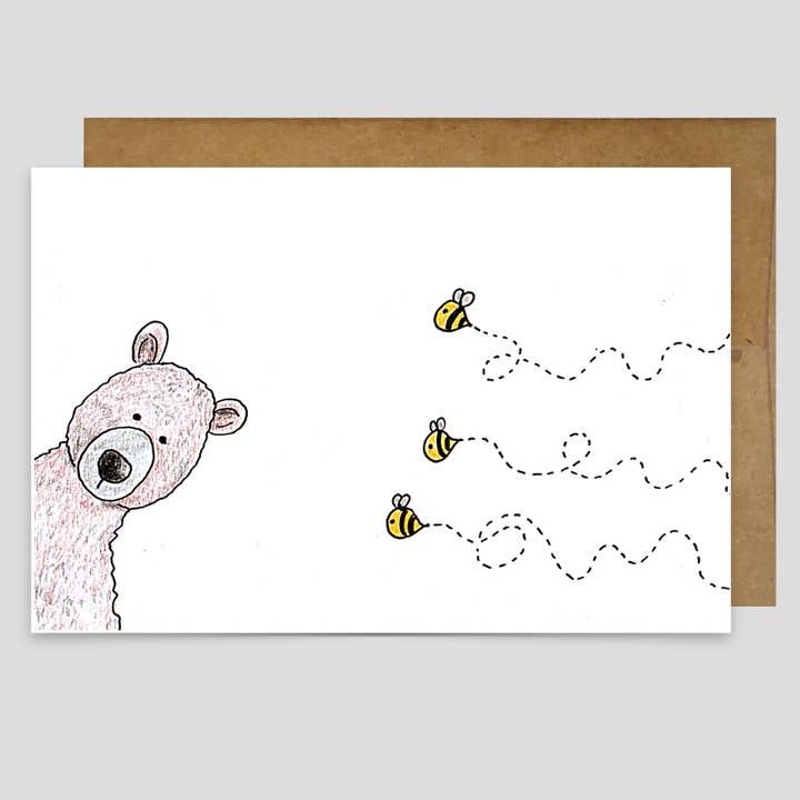 Bear & Bees - Greeting Card for wholesale by Kevin & Kaia