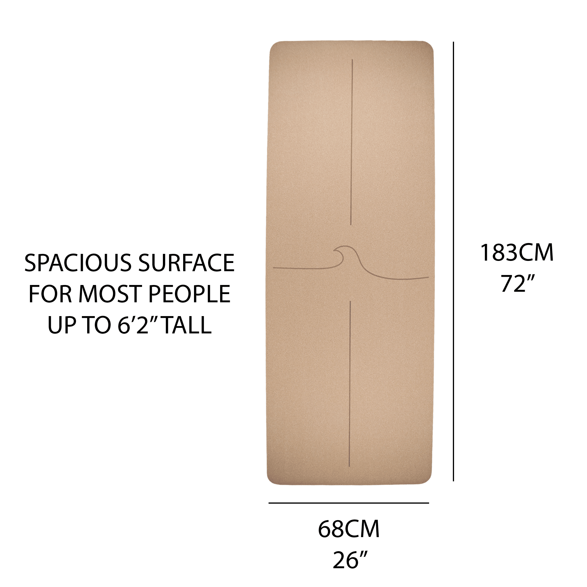 Crk - Wholesale Yoga Mat - The Wave Mat • 4mm Thick, Organic Cork Yoga Mat with Recycled Natural Rubber3