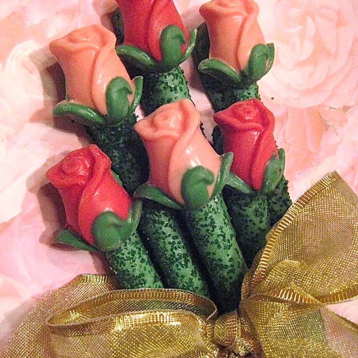Delightful Chocolates - Wholesale Chocolate Covered Sweets - Long Stem Rose Chocolate Covered Pretzel Rods3