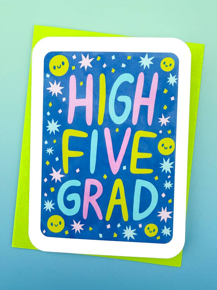 High Five Grad - Congratulations Graduation Card, Congrats for wholesale by My Zoetrope