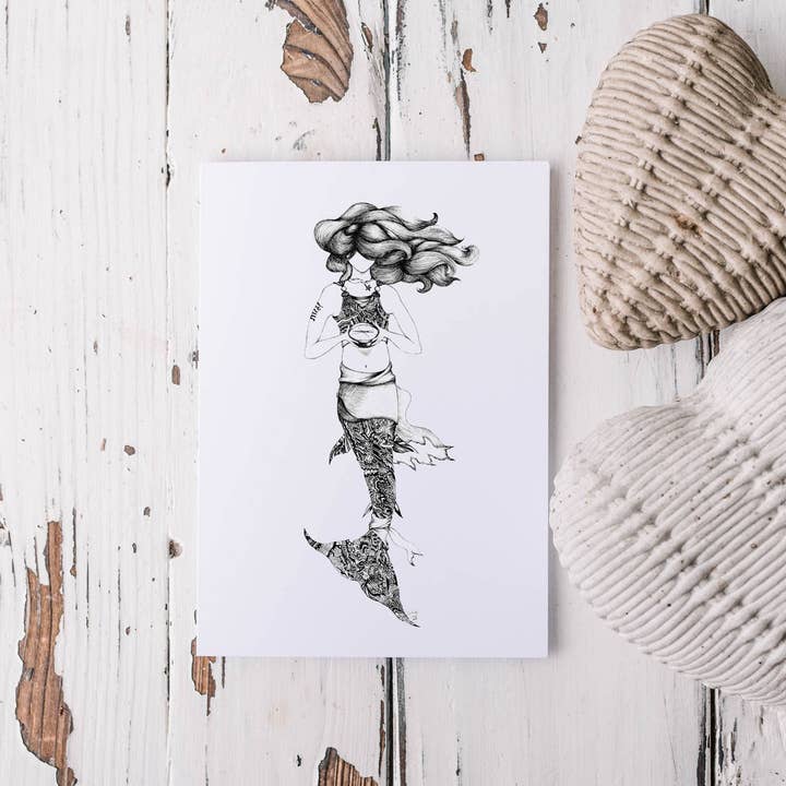 „Entdecke Meerjungfrau“ Grußkarte für den Großhandel von FJ Creations