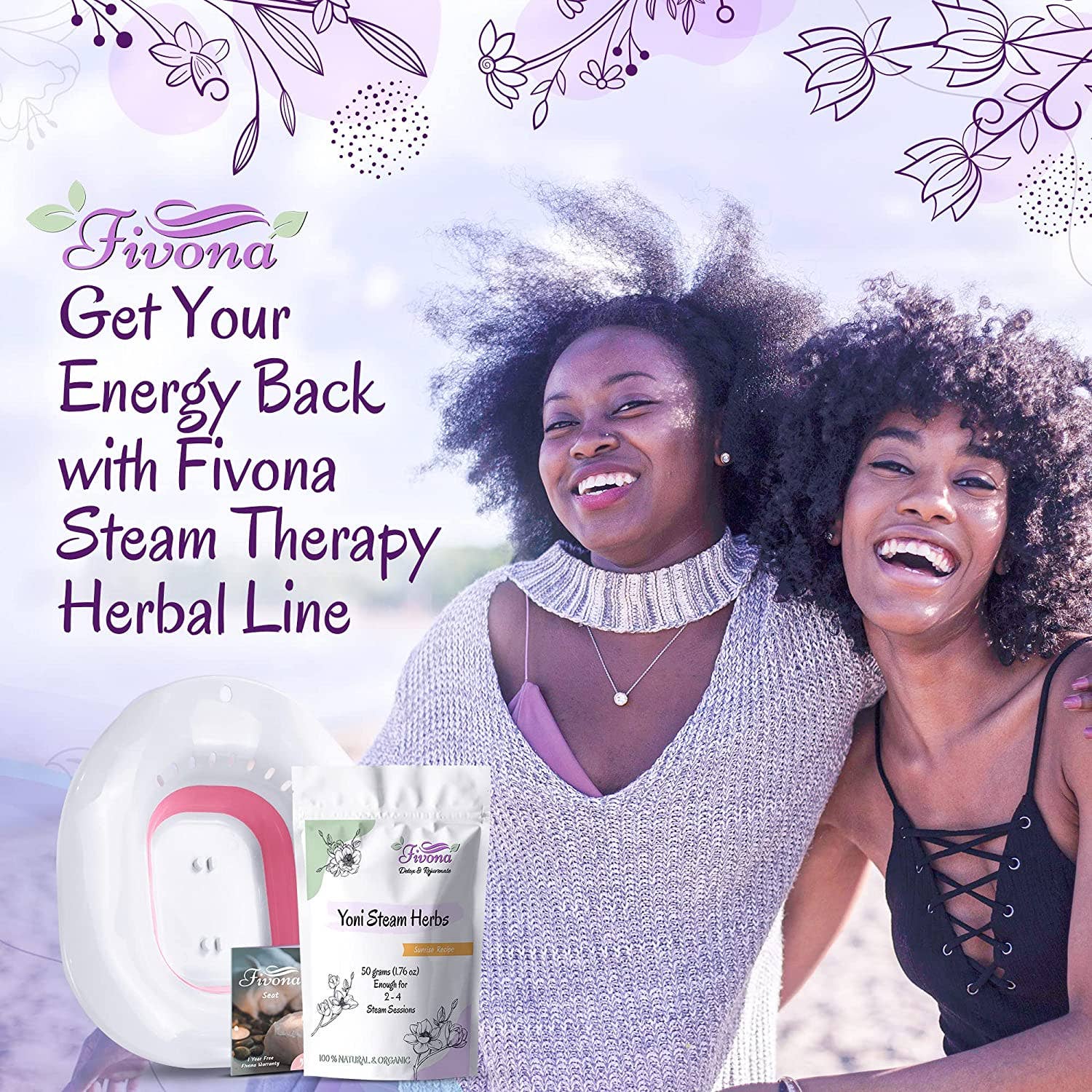 FIVONA - Wholesale Health/Detox Tea - Fivona 2-in-1 Yoni Steam Kit Foldable Seat, Herbs (Sunrise)3