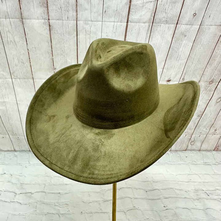 One and Only Accessories - Wholesale Cowboy Hat - Women's - Vegan suede cattleman cowboy hat stiff flat brim Stylish hat4