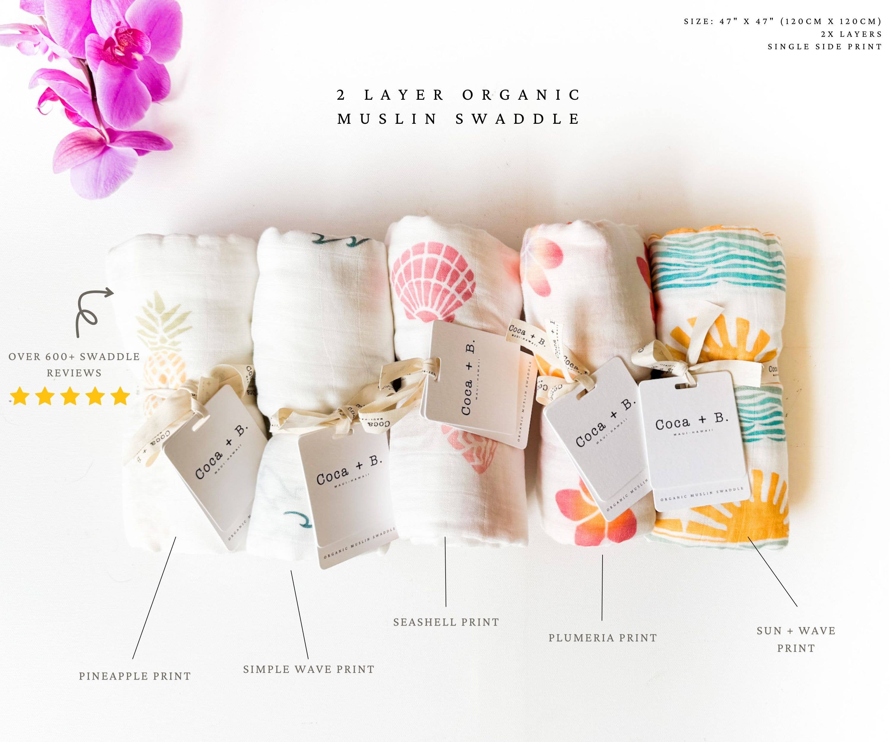 Coca + B.™ - Wholesale Milestone Blanket - Kids & Baby - Organic Wave Baby Swaddle | Coastal Nursery Decor 8
