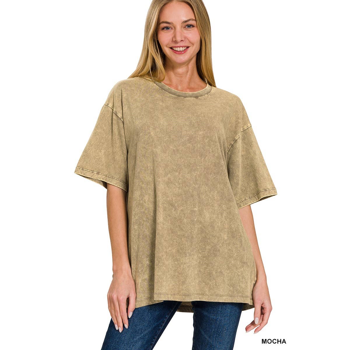 Apolline – T-shirt – Mulher por atacado – TOP DE MANGA CURTA LAVADO ZENANA9