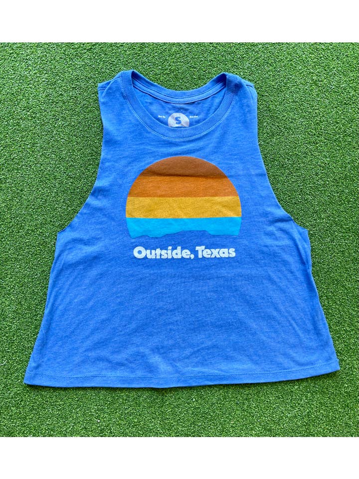 Outside, Texas - Wholesale Tank Top - Women's - OTX Horizon Tank | Racerback Cropped Tank