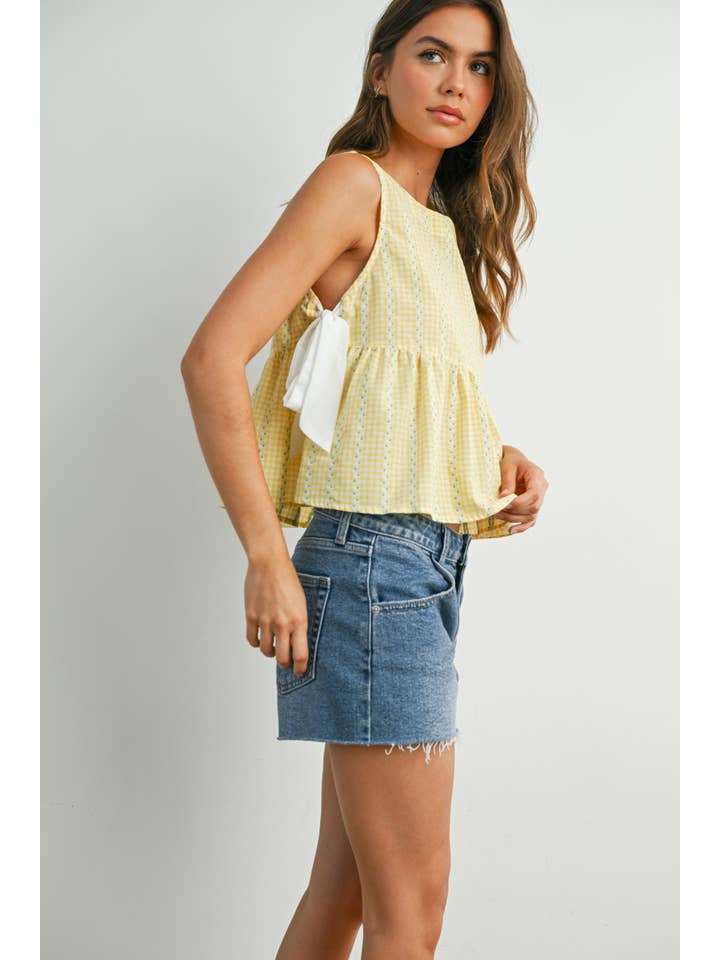 BUTTERMELON - Wholesale Blouse - Women's - Sky Meadow Peplum Top - BMT775017