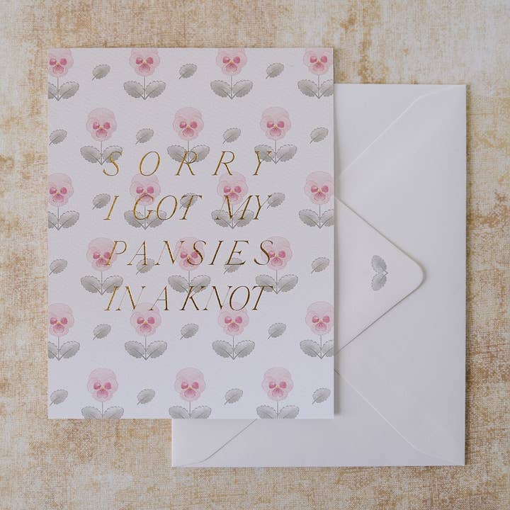 Flower Heads - Wholesale Everyday Greeting Card - Sorry I Got my Pansies in a Knot | Apology | Greeting Card0
