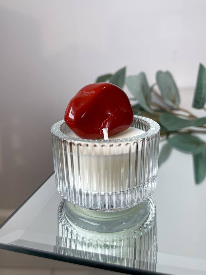 Röd jaspis | Jarred värmeljus för wholesale av Chill Flame Candle Studio