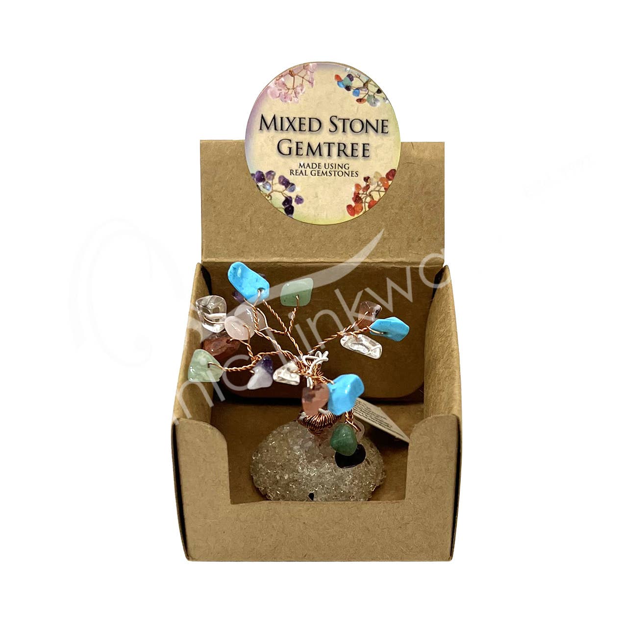 Oceanic Linkways Inc – Pedra/cristal espiritual por atacado – (CONJUNTO DE 32) ÁRVORE DE GEMAS 9-10 CM - EM BASE DE PEDRA EM EXPOSITOR POP-UP4