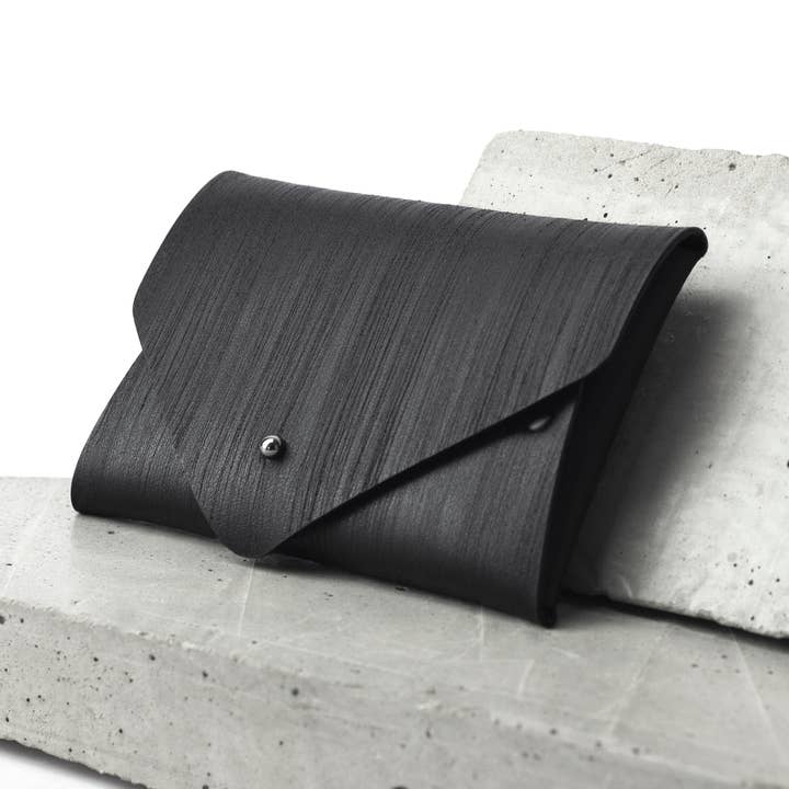 Carteira Porta Cartões de Couro Legítimo com Acabamento Risca Preta por atacado de MIMIKRI Design