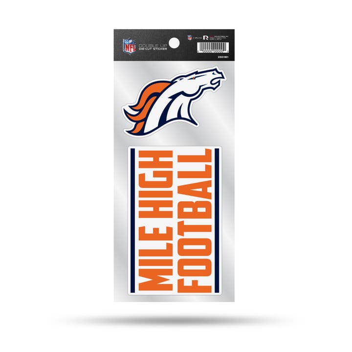 Denver Broncos Double-Up Die Cut Sticker for wholesale by Rico Industries