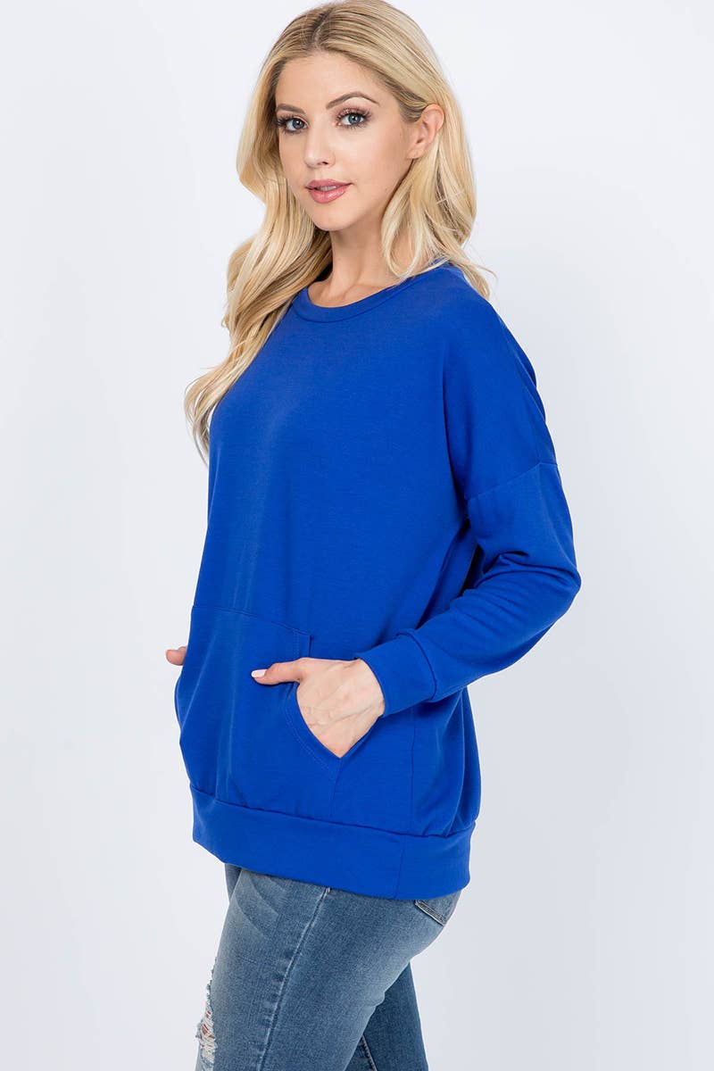 You & Me – wholesale Sweatshirt - Dam – PPT2063-LÅNGÄRMAD FRANSK FROTTÉ TOPP MED KÄNGURUFICKA25