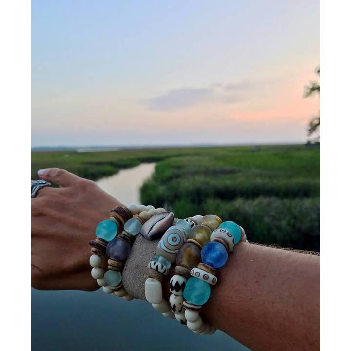 Twine & Twig - Wholesale Jewelry Set - Trio Stack Bracelet Set | Mist + Gray