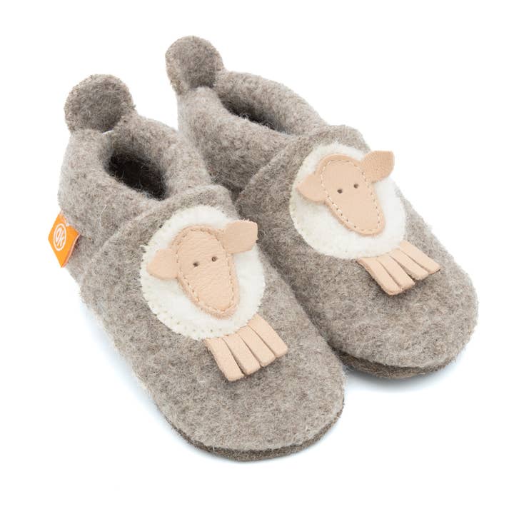 Orangenkinder® - Wholesale Slippers - Kids - Wolli Määählie the Sheep felt slippers
