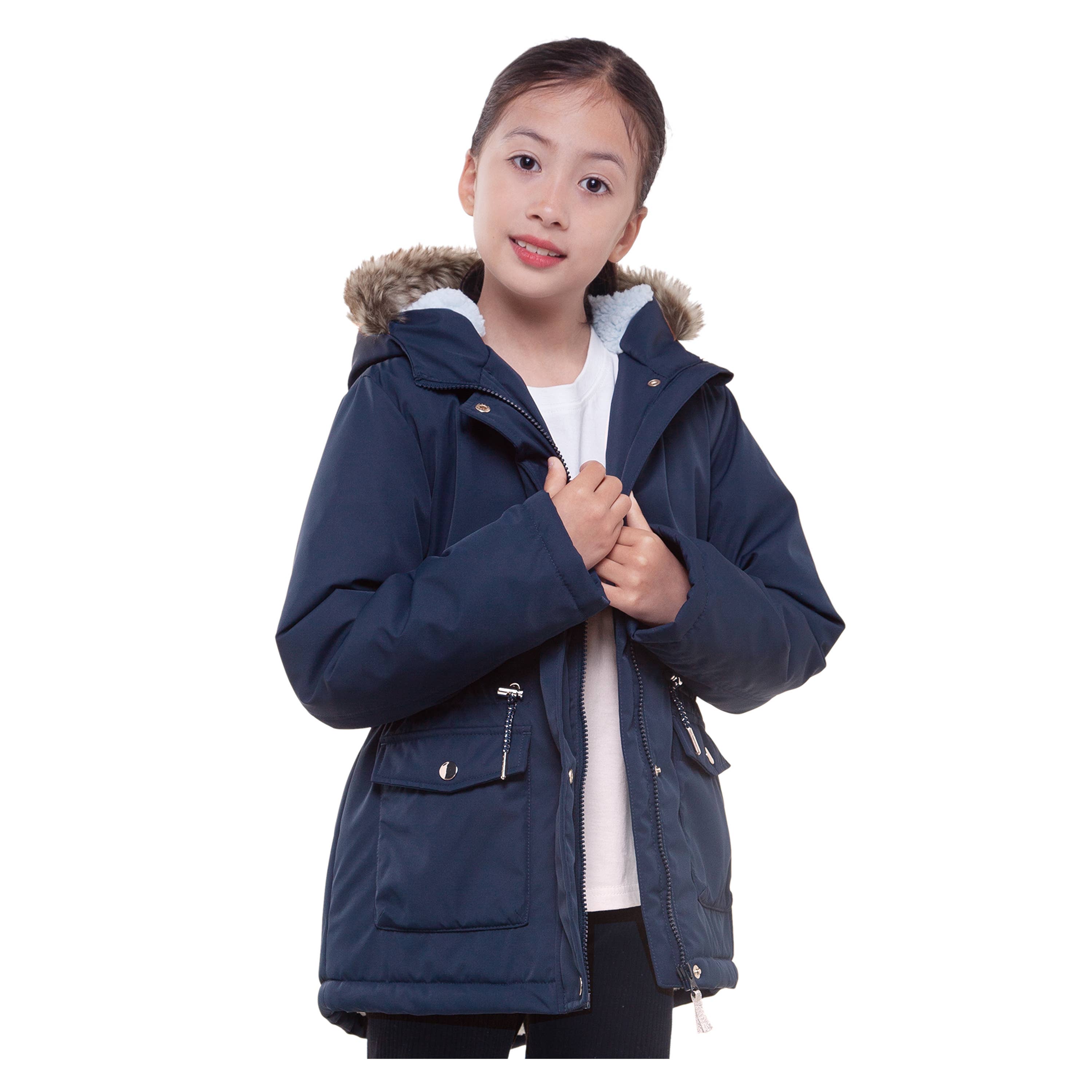 Rokka & Rolla - Wholesale Parka - Kids - Girls' Hooded Parka Jacket Fleece Lined Winter Coat14