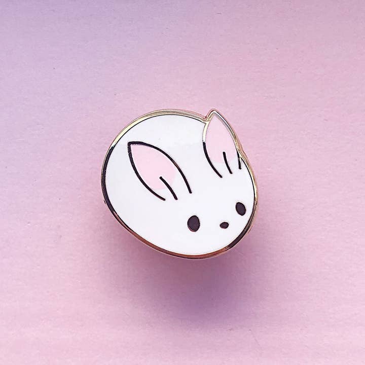 Alum and Ink - Wholesale Lapel Pin/Button - Bunny Bun Enamel Pin