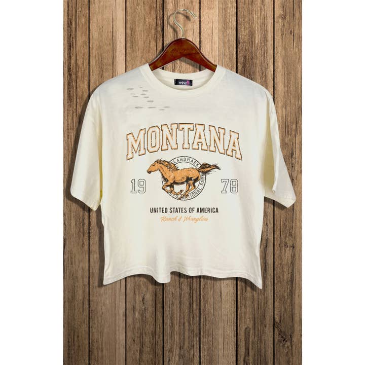 MONTANA WILD SPIRIT CROP TEE for wholesale by MINEB