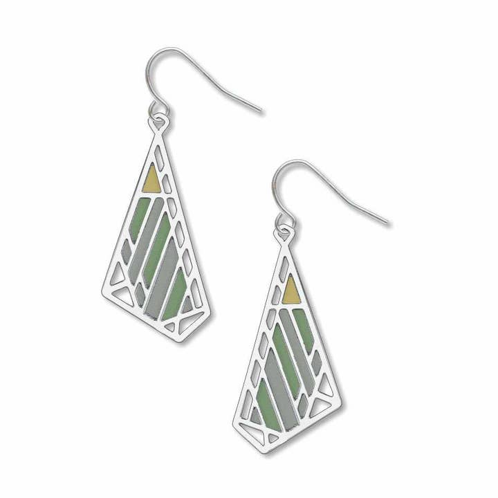 Orecchini a farfalla verde Frank Lloyd Wright Dana-Thomas per la vendita all'ingrosso da parte di David Howell and Company