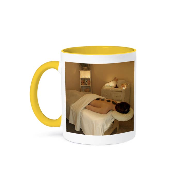 3dRose - Wholesale Coffee Mug - 3dRose, Health spa, woman with heated stones on back - LI06 MGI0005 - Mark Gibson, Mug